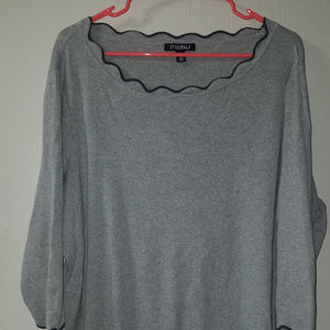 Grey Sweater with Curvy Accents